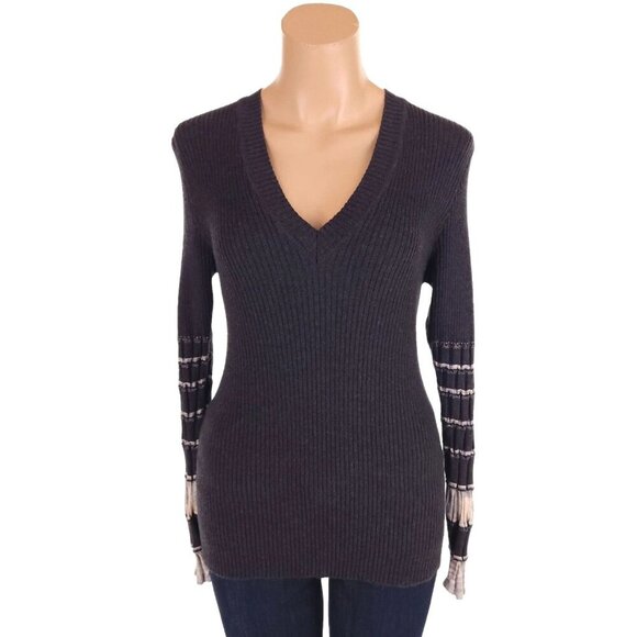 M by Missoni Ribbed Knit Long Sleeve Sweater 46 US 10 Womens Gray Multi $950 - Picture 1 of 11